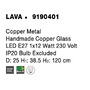 Koule - NV 9190401 Závěsné svítidlo LAVA měděný kov ručně vyrobené měděné sklo E27 1x12W 230V IP20 bez žárovky - NOVA LUCE - foto 6