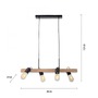 Podélná - LD 15630-18 CANOP LED závěsné svítidlo černá, 4 ramenné, dřevo, kov, industriální design - LEUCHTEN DIREKT / JUST LIGHT - foto 6