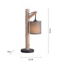 Stolní lampy dekorační - LD 15784-29 GREEN TRIB LED stolní lampa přírodní dřevo 1 ramenné látkové stínidlo venkovský design do interiéru - LEUCHTEN DIREKT / JUST LIGHT - foto 6