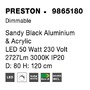 Kruhová - NV 9865180 Závěsné svítidlo PRESTON černý hliník a akryl LED 50W 230V 3000K IP20 stmívatelné - NOVA LUCE - foto 6