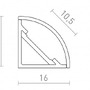 Al profily rohové - RED R13385 LED PROFILE E přisazený 1m  - RED - DESIGN RENDL - foto 6