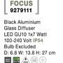 Zápichy - NV 9279111 Venkovní svítidlo s bodcem FOCUS černý hliník skleněný difuzor GU10 1x7W 100-240V IP54 bez žárovky - NOVA LUCE - foto 6