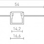 Al profily k zapuštění - RED R13865 LED PROFILE B zápustný 1m hliník/mléčný akryl  - RED - DESIGN RENDL - foto 6
