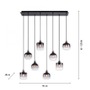 Vícečetná - LD 15426-18 ZEA LED závěsné svítidlo černé 8 ramenné kouřové sklo moderní do interiéru - LEUCHTEN DIREKT / JUST LIGHT - foto 6
