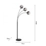 Stojací lampy - LD 15422-18 ZEA LED stojací svítidlo 3 ramenné černá kouřové sklo moderní nastavitelné - LEUCHTEN DIREKT / JUST LIGHT - foto 6