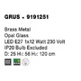 Koule - NV 9191251 Závěsné svítidlo GRUS mosazný kov opálové sklo E27 1x12W 230V IP20 bez žárovky - NOVA LUCE - foto 6