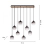 Vícečetná - LD 15426-79 GREEN ZEA LED závěsné svítidlo dřevo 8 ramenné kouřové sklo moderní do interiéru - LEUCHTEN DIREKT / JUST LIGHT - foto 6