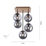 Vícečetná - LD 11395-79 GREEN WIDO LED stropní svítidlo 5 ramenné dřevo kouřová barva v udržitelném designu IP20 - LEUCHTEN DIREKT / JUST LIGHT - foto 6