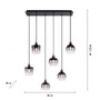 Vícečetná - LD 15425-18 ZEA LED závěsné svítidlo černé 6-ramenné kouřové sklo moderní do interiéru - LEUCHTEN DIREKT / JUST LIGHT - foto 6