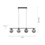 Podélná - LD 14604-18 BIG WIDOW LED stropní svítidlo, černá, jednoduché, nadčasové, 4 ramenné stropní svítidlo - LEUCHTEN DIREKT / JUST LIGHT - foto 6