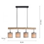 Podélná - LD 15783-29 GREEN TRIB LED závěsné svítidlo přírodní dřevo 1 ramenné látkové stínidlo venkovský design do interiéru - LEUCHTEN DIREKT / JUST LIGHT - foto 6