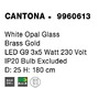 Vícečetná - NV 9960613 Závěsné svítidlo CANTONA bílé opálové sklo mosaz zlatá G9 3x5W 230V IP20 bez žárovky - NOVA LUCE - foto 6