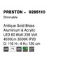 Kruhová - NV 9285110 Závěsné svítidlo PRESTON antický zlatý mosazný hliník a akryl LED 60W 230V 3000K IP20 stmívatelné - NOVA LUCE - foto 6