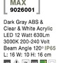 Nástěnná - NV 9026001 Venkovní nástěnné svítidlo MAX tmavě šedý ABS čirý a bílý akryl LED 12W 3000K 200-240V 120st. IP65 - NOVA LUCE - foto 6