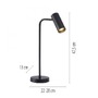 Stolní lampy pracovní - LD 11344-18 Kolekce Schöner Wohnen LED stolní lampa RIK, černá, třída A, otočné a nastavitelné, šňůrový vypínač, 3000K - JUST LIGHT - foto 6
