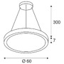 Kruhová - LA 1008590 MEDO® RING 60 závěsné svítidlo, délka závěsu 300 cm, 3000/4000K, 110°, DALI, dotykové, bílé - BIG WHITE (SLV) - foto 6