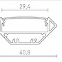 Al profily rohové - RED R14094 LED PROFILE J přisazený 1m černá matný akryl/hliník  - RED - DESIGN RENDL - foto 6