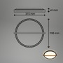 Kruhová - BRI 3844015 Remsa LED stropní svítidlo, dekor dřeva, přímé a nepřímé osvětlení, oválné 31,5x29 cm, černá/dřevo - BRILONER - foto 6