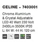 Kruhová - NV 7403001 Závěsné svítidlo CELINE chromovaný hliník a křišťál nastavitelné LED 40W 3000K IP20 - NOVA LUCE - foto 6