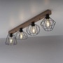Podélná - LD 15213-78 KASKA LED stropní svítidlo 4 ramenné, dřevodekor, černá, kovové stínítko, rustikální - LEUCHTEN DIREKT / JUST LIGHT - foto 6