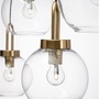 Podélná - NV 9241180 Závěsné svítidlo IRVINE čiré sklo černý kabel mosazný zlatý kov E27 4x12W 230V IP20 bez žárovky - NOVA LUCE - foto 6