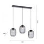 Vícečetná - PN 2001-25 SHITAKE LED závěsné svítidlo, kouřové sklo, 3 ramenné, retro design, oválné - PAUL NEUHAUS - foto 6