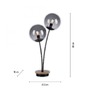Stolní lampy dekorační - LD 11390-79 GREEN WIDO LED stolní lampa dřevo kouřová barva šňůrový vypínač IP20 do interiéru - LEUCHTEN DIREKT / JUST LIGHT - foto 6