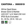 Stojací lampy - NV 9960619 Stojací lampa CANTONA bílé opálové sklo mosaz zlatá a mramor E27 1x12W 230V IP20 bez žárovky - NOVA LUCE - foto 6