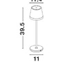 Na baterie - NV 9223404 Venkovní stolní lampa SEINA šedý hliník a akryl LED 2W 2700K 5V DC IP54 vypínač na těle nabíjecí s PG základnou nebo USB C kabelem - NOVA LUCE - foto 6