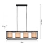 Podélná - LD 15305-18 RAVEN LED závěsné svítidlo látkové stínidlo 4 ramenné černá jednoduchý design - LEUCHTEN DIREKT / JUST LIGHT - foto 6