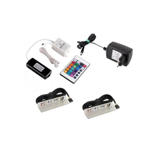 Osvětlení skleněných polic - RGB LED svítidlo pro osvětlení skleněných polic, 2ks, 12VDC, IP20, 63x22x11 - foto 1