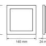 LED panely čtvercové - Mini LED panel 12W přisazený,140x140mm, SLIM 24mm,  230VAC, 1000lm, Neutrální bílá - foto 3