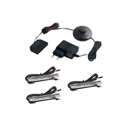 Osvětlení skleněných polic - Kovové LED svítidlo pro osvětlení skleněných polic, 3ks,12VDC, IP20, 66x15x10 - foto 1