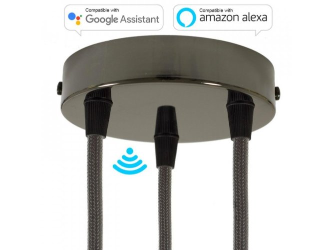 Baldachýny, montury - Smart válcový kovový stropní baldachýn - 3 otvory - foto 1