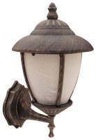 Nástěnná - Fasádní moderní svítidlo Rabalux 8477 Madrid, IP43, E27 1x MAX 60W, antická zlatá/bílá alabaster