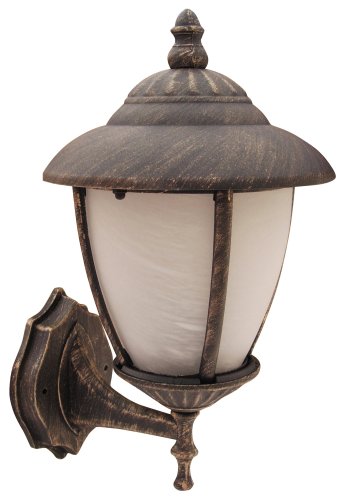 Nástěnná - Fasádní moderní svítidlo Rabalux 8477 Madrid, IP43, E27 1x MAX 60W, antická zlatá/bílá alabaster - foto 1