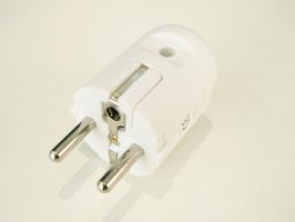 Vidlice, koncovky, flexo kabely - Vidlice přímá pro prodlužovací kabel, bílá