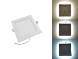 Speciální panely RGB, CCT, řízené - Hranatý 6W CCT LED panel, nastavení barvy 3000-6500K, 450Lm, 3 roky záruka