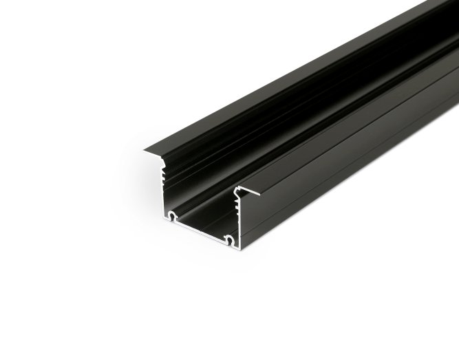 Rovné vestavné - Zapuštěný profil PHIL, černý - foto 1