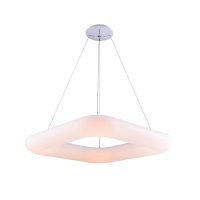 Hranatá - LED závěsné svítidlo bílé hranaté, LED 50W, 3000K, IP20