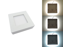 LED panely čtvercové - Hranatý přisazený 6W CCT LED panel, nastavení barvy 3000-6500K, 450Lm, 3 roky záruka, OP2539