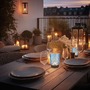 Stolní lampy dekorační - BRILO 7560010 Sunora LED stolní lampička bezdrátová IP44, stmívatelné, dotykový vypínač, modrá - BRILO - foto 7