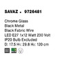 Válec - NV 9726481 Závěsné svítidlo SAVAZ chromové sklo černý kov černý kabel E27 1x12W 230V IP20 bez žárovky - NOVA LUCE - foto 7