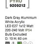 Sloupková - NV 9209212 Venkovní sloupkové svítidlo PYRO tmavě šedý hliník bílý akryl E27 1x12W 220-240V IP54 bez žárovky - NOVA LUCE - foto 7