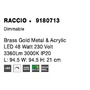 Dekorativní - NV 9180713 Stropní svítidlo RACCIO zlatý kov a akryl LED 48W 230V 3000K IP20 stmívatelné - NOVA LUCE - foto 7