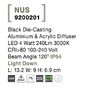 Nástěnná - NV 9200201 Venkovní nástěnné svítidlo NUS černý hliník a akrylový difuzor LED 4W 3000K 100-240V 120st. IP54 světlo dolů - NOVA LUCE - foto 7