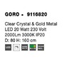 Dekorativní - NV 9116820 Závěsné svítidlo GORO čirý křišťál a zlatý kov LED 20W 230V 3000K IP20 - NOVA LUCE - foto 7