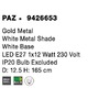 Stojací lampy - NV 9426653 AKCE - Stojací lampa PAZ zlatý kov bílé kovové stínidlo bílá základna E27 1x12W 230V IP20 bez žárovky - NOVA LUCE - foto 7