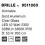 Vícečetná - NV 9511060 Závěsné svítidlo BRILLE zlatý hliník a sklo LED 42W 230V 3200K IP20 stmívatelné - NOVA LUCE - foto 7