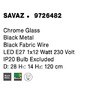 Koule - NV 9726482 Závěsné svítidlo SAVAZ chromové sklo černý kov černý kabel E27 1x12W 230V IP20 bez žárovky - NOVA LUCE - foto 7